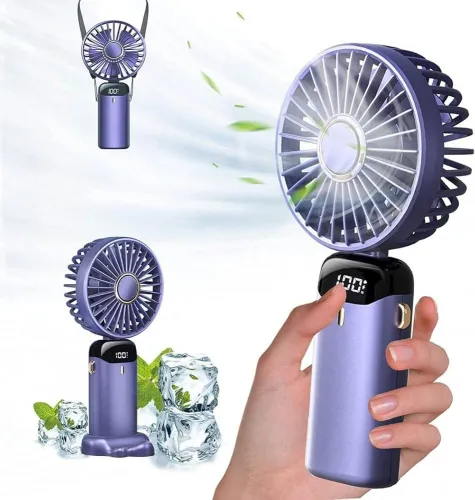Rechargeable Adjustable Handheld LED Mini Fan 